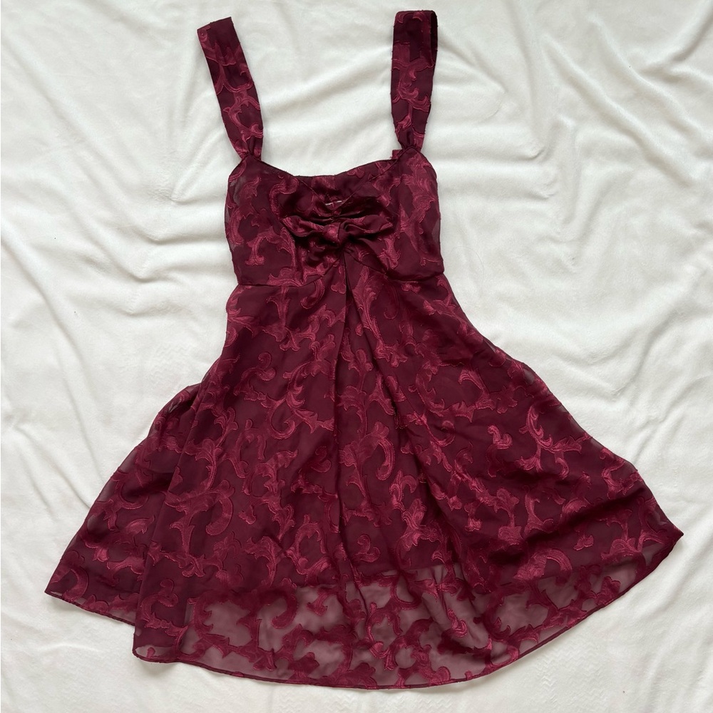 Vintage 80s/90s Victoria's Secret Burgundy Sheer Slip Dress